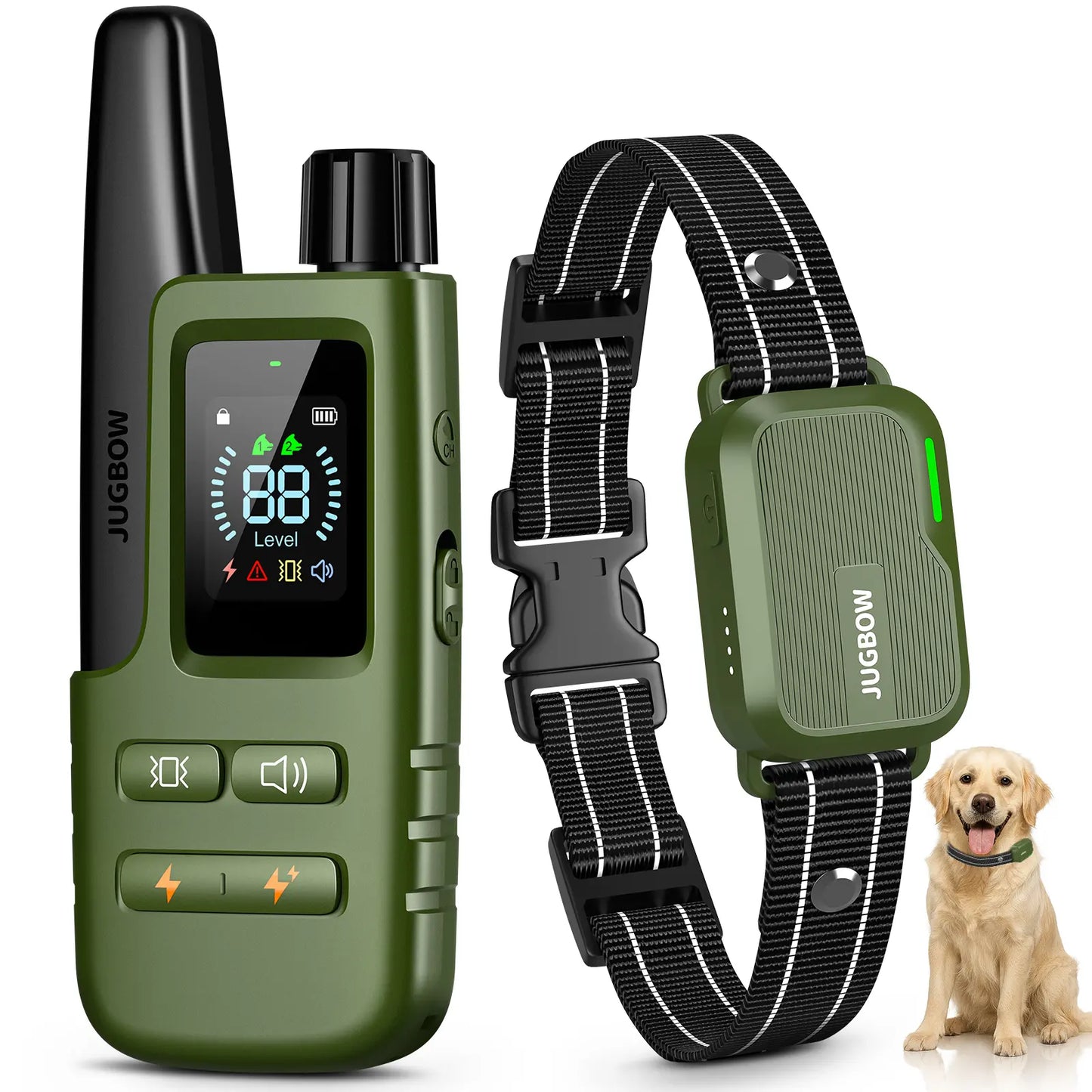 JUGBOW Dog Training Collar 4500FT Dog Training Behavior Aid, Remote IPX8 Waterproof with 4 Training Modes, Outdoor Rechargeable E-Collar DT61 #Summervibes #petlovers