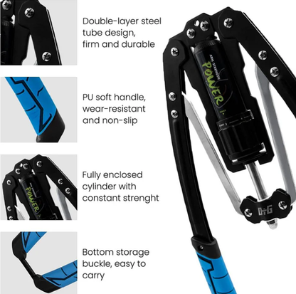 Adjustable Hydraulic Power Twister Bar 22 to 440lbs Resistance Smart Counter Heavy Duty High Carbon Steel Strength Trainer