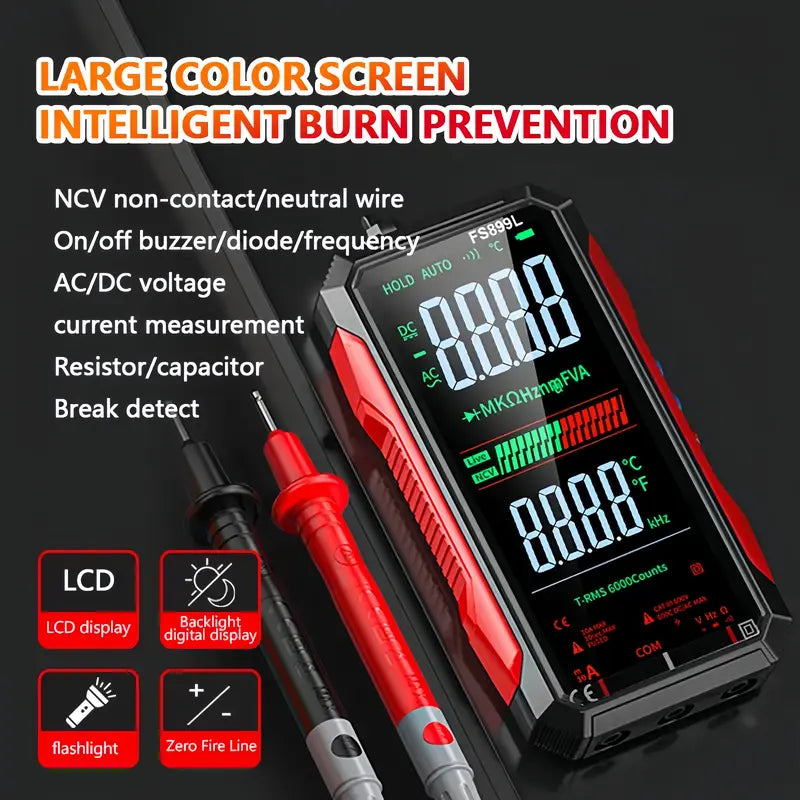 True RMS Digital Multimeter 6000 Count Auto Ranging Voltage Tester for Home Auto Electrical