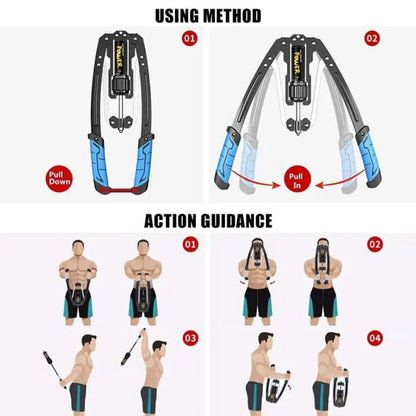 Adjustable Hydraulic Power Twister Bar 22 to 440lbs Resistance Smart Counter Heavy Duty High Carbon Steel Strength Trainer