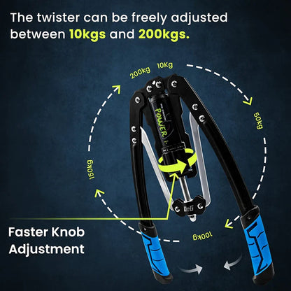 Adjustable Hydraulic Power Twister Bar 22 to 440lbs Resistance Smart Counter Heavy Duty High Carbon Steel Strength Trainer